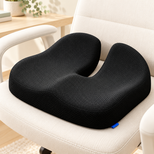 Ergonomic Memory Foam Seat Cushion – U-Shaped Design with Anti-Slip Base