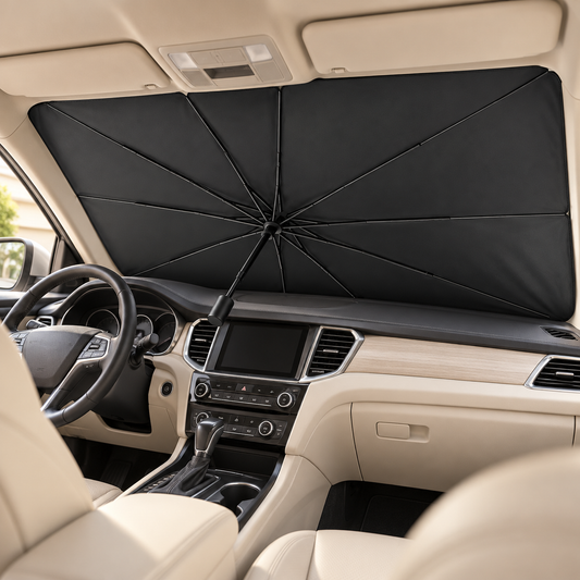 Car Windshield Sun Shade – Foldable Umbrella-Style Sunshade