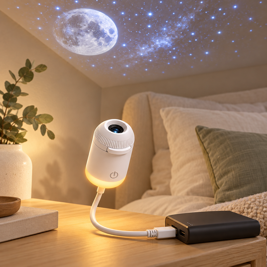 Mini USB Starry Sky Projection Lamp – Decorative Night Light with Pattern Slides