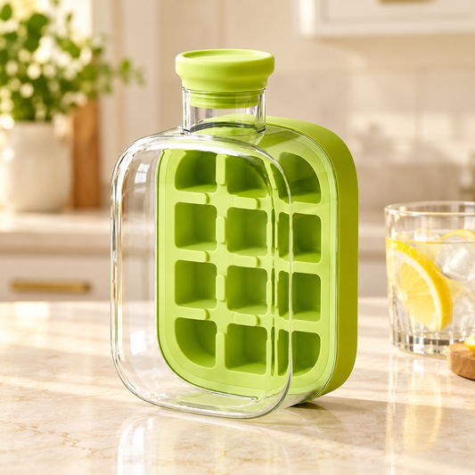 2-in-1 Ice Cube Maker Water Bottle – 500ml Portable Ice Tray