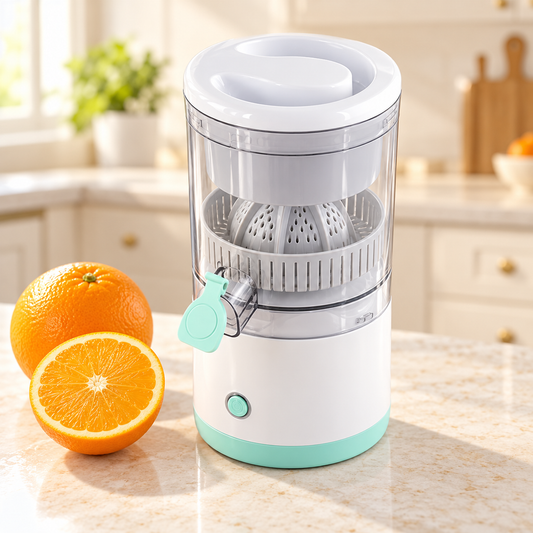 Portable Electric Citrus Juicer – 80W Squeezer with Rotating Press
