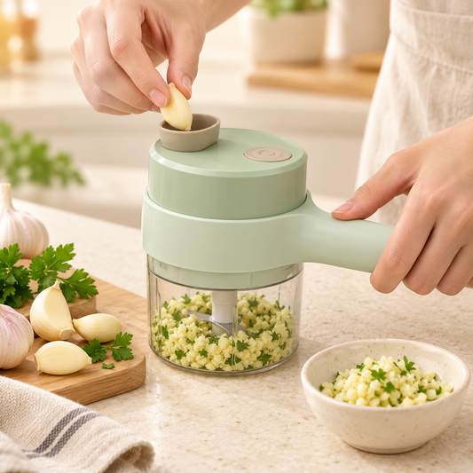 Mini Wireless Electric Food Chopper – USB Rechargeable Vegetable & Garlic Chopper