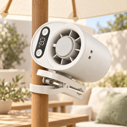 Rechargeable Handheld & Waist Clip Fan – Portable Fan with Digital Display