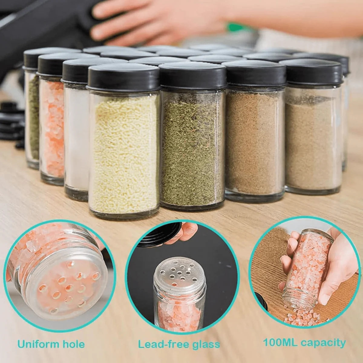 18 Jar Rotating Spice Rack – 360° Kitchen Spice Organizer