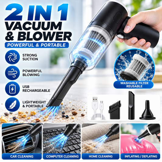 Smart Vacuum & Blower – Portable Handheld Cleaner for Car & Home