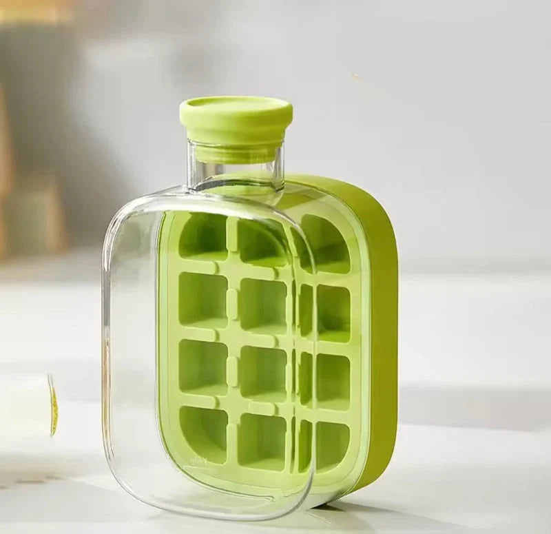 2-in-1 Ice Cube Maker Water Bottle – 500ml Portable Ice Tray