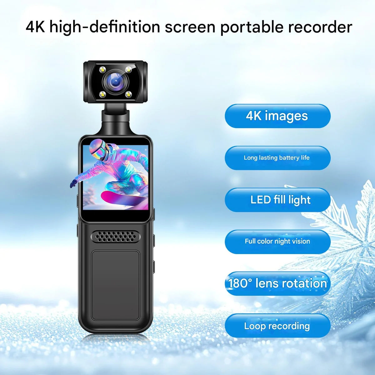 Mini 1080P Video Recorder – 2-Inch LCD & Rotatable Camera Lens