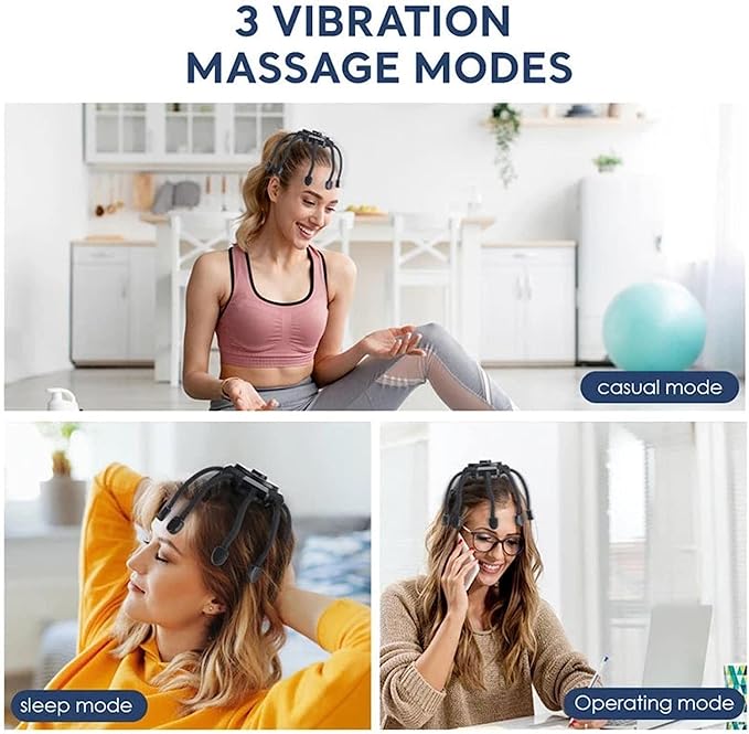 360° Ultra Head Massager – Hands-Free Scalp Massage with 3 Modes