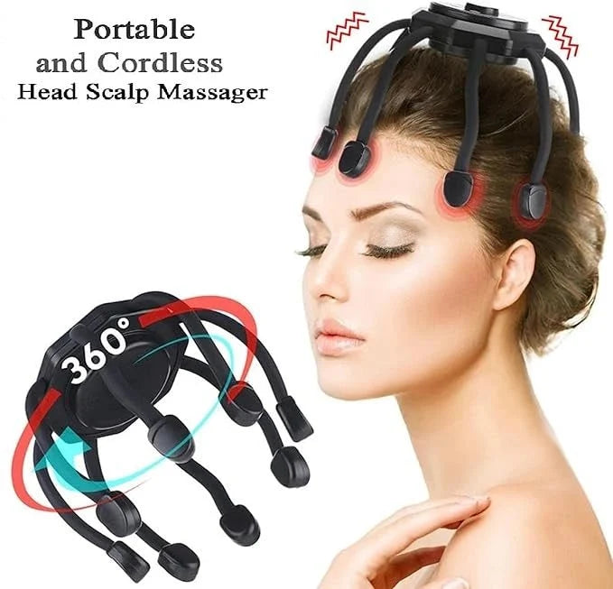 360° Ultra Head Massager – Hands-Free Scalp Massage with 3 Modes