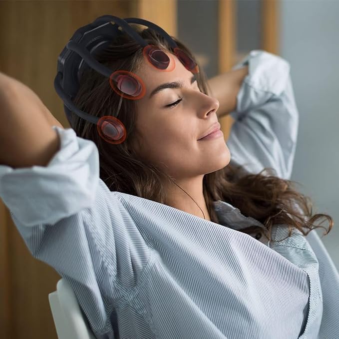 360° Ultra Head Massager – Hands-Free Scalp Massage with 3 Modes