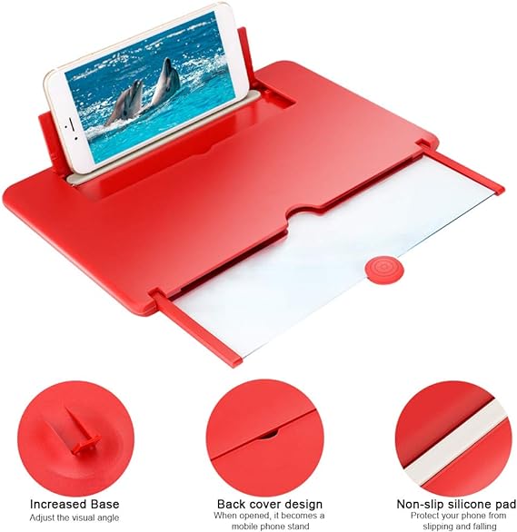 Foldable Mobile Screen Magnifier – Hands-Free Phone Stand & Enlarging Lens