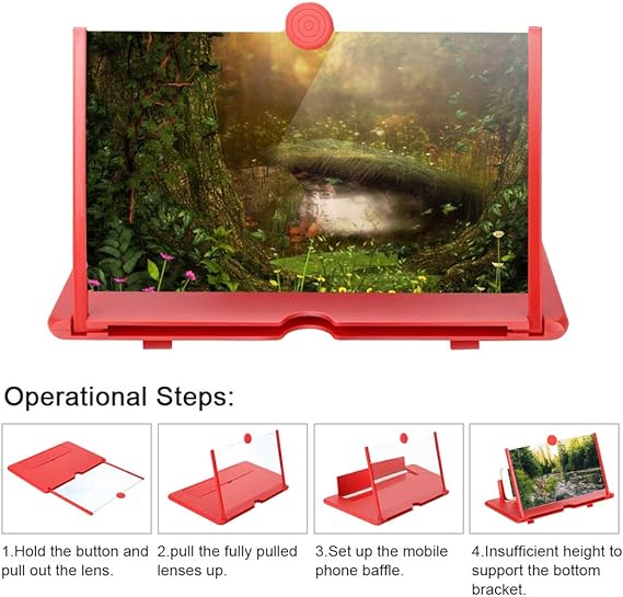 Foldable Mobile Screen Magnifier – Hands-Free Phone Stand & Enlarging Lens