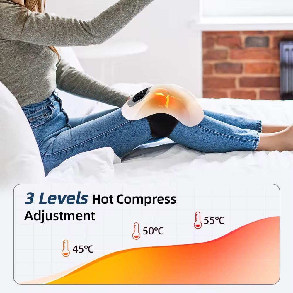Rechargeable Knee Massager with Heat, Cooling & Vibration – Touch Controls