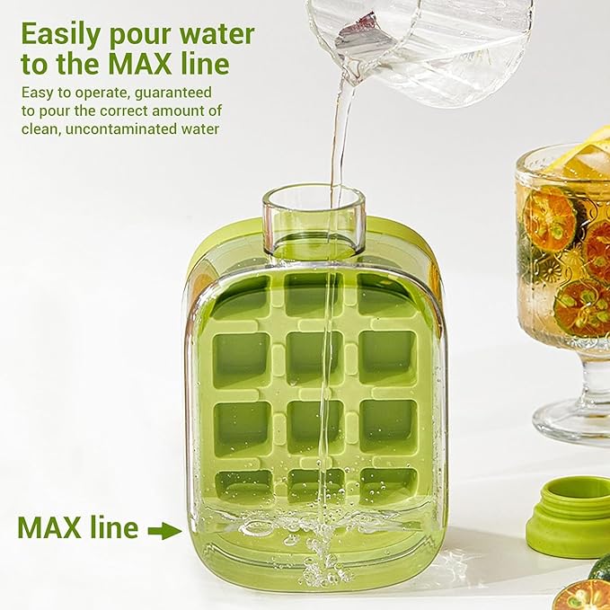 2-in-1 Ice Cube Maker Water Bottle – 500ml Portable Ice Tray