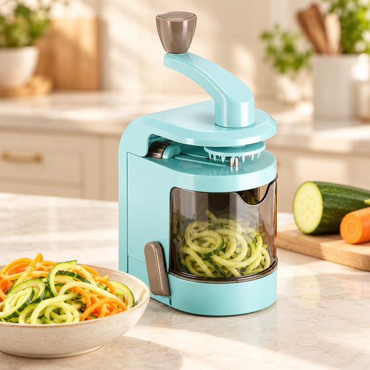 Manual Vegetable Spiralizer with Container – Vertical Spiral Cutter
