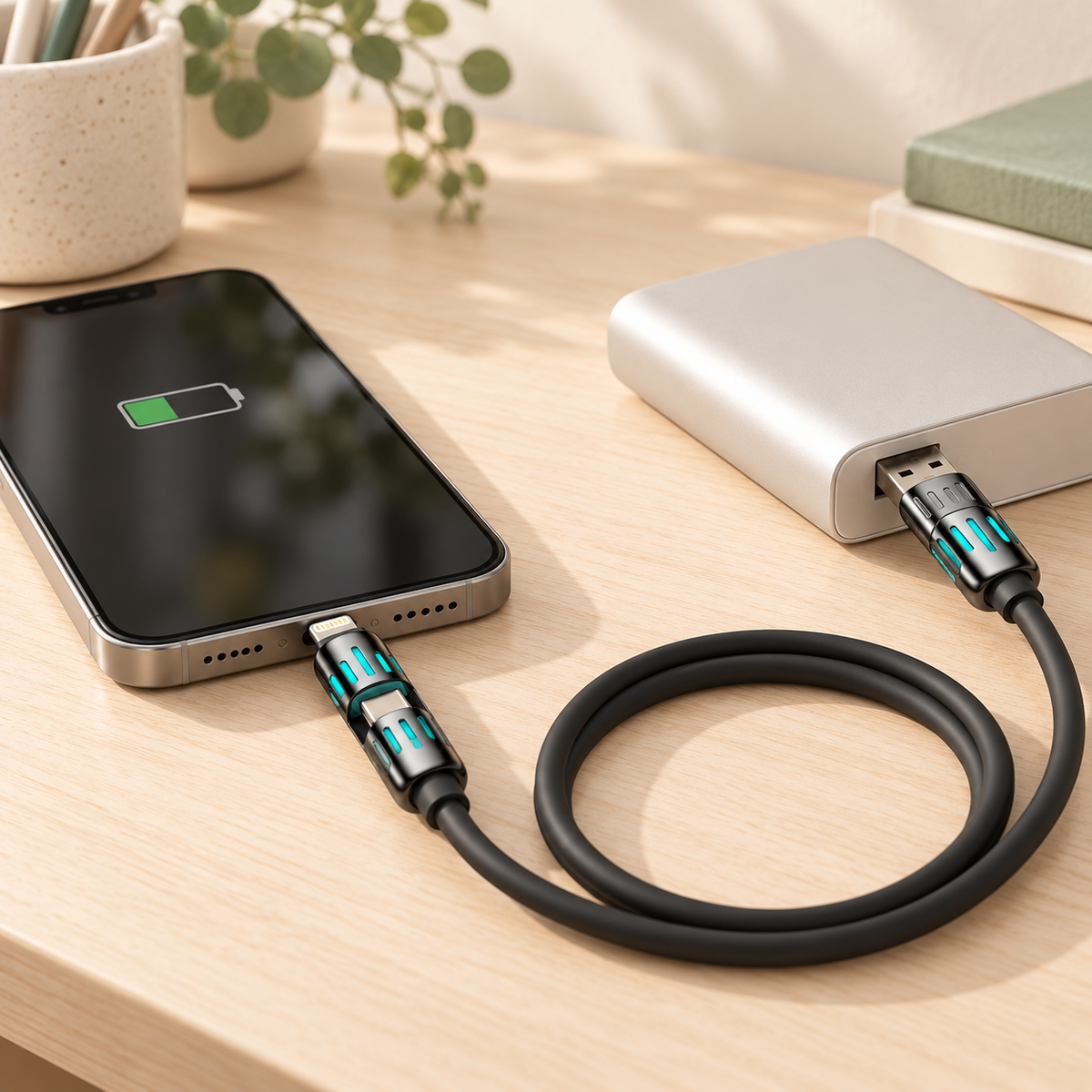 4-in-1 Multi USB Charging Cable – Lightning & Micro USB Compatible
