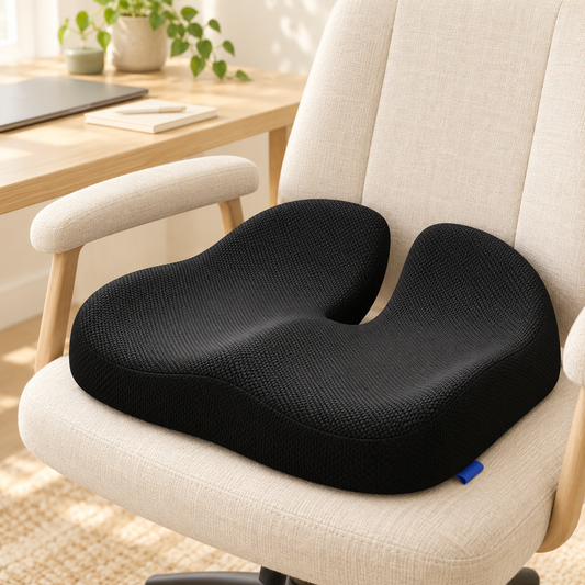 Ergonomic Memory Foam Seat Cushion – U-Shaped Design with Anti-Slip Base