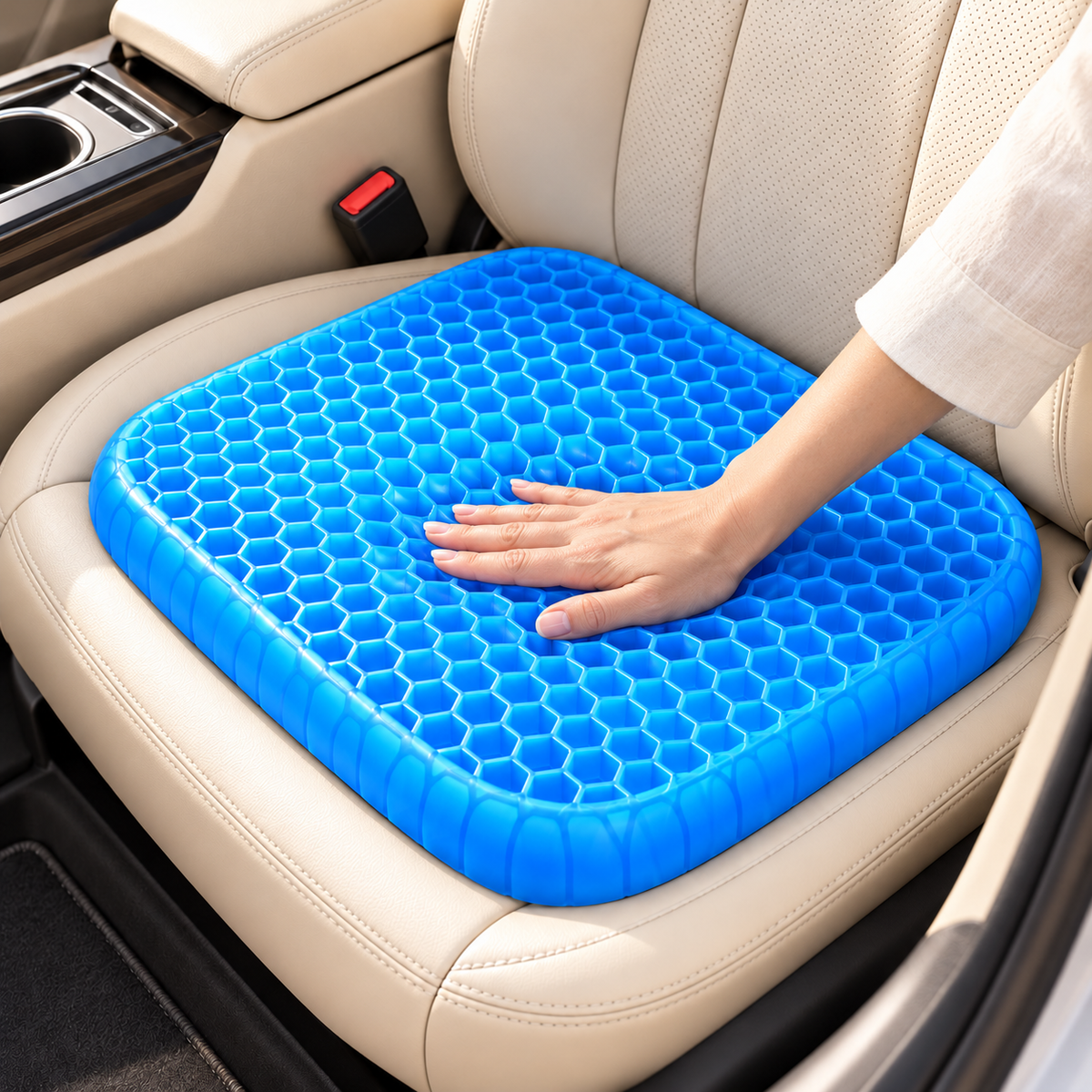 Honeycomb Gel Seat Cushion – Breathable Comfort for Car & Office Chairs
