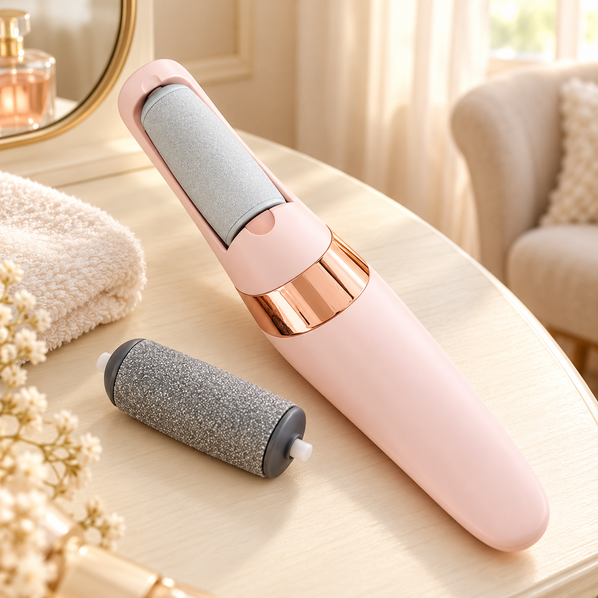 Rechargeable Electric Foot File & Callus Remover – 2 Speeds, 2 Rollers