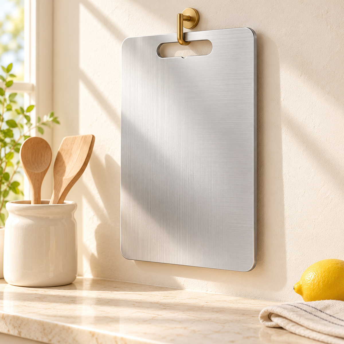 Titanium Alloy Chopping Board with Handle – Kitchen Cutting Board