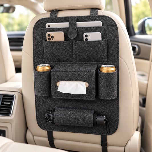Car Seat Organizer with Tablet Holder & Multiple Storage Pockets