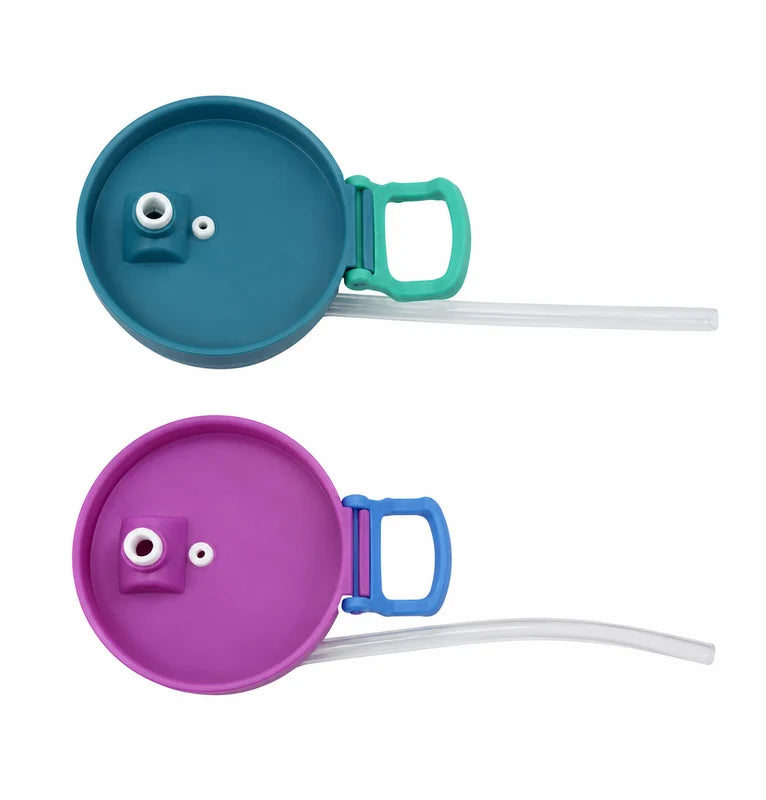 Reusable Silicone Cup Lid & Straw Set with Easy-Grip Handles