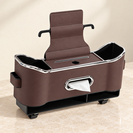 Multi-Functional Car Back Seat Organizer with Tissue Holder & Bag Hooks