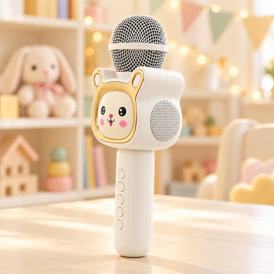 Cute Cartoon Wireless Karaoke Microphone with Built-In Speaker