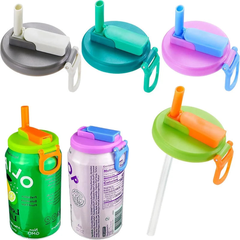 Reusable Silicone Cup Lid & Straw Set with Easy-Grip Handles