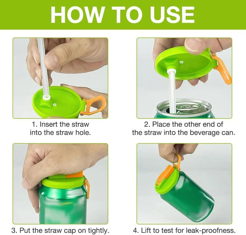 Reusable Silicone Cup Lid & Straw Set with Easy-Grip Handles