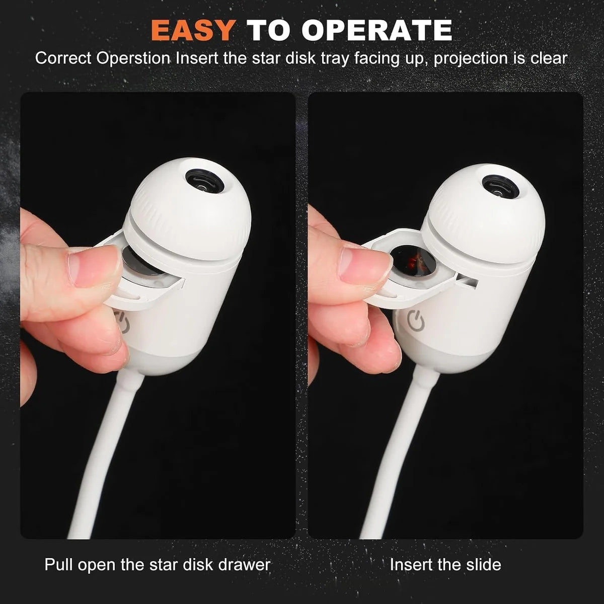 Mini USB Starry Sky Projection Lamp – Decorative Night Light with Pattern Slides