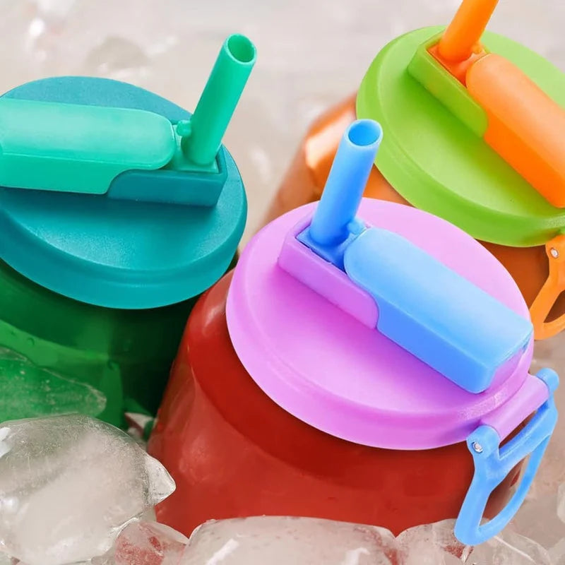 Reusable Silicone Cup Lid & Straw Set with Easy-Grip Handles