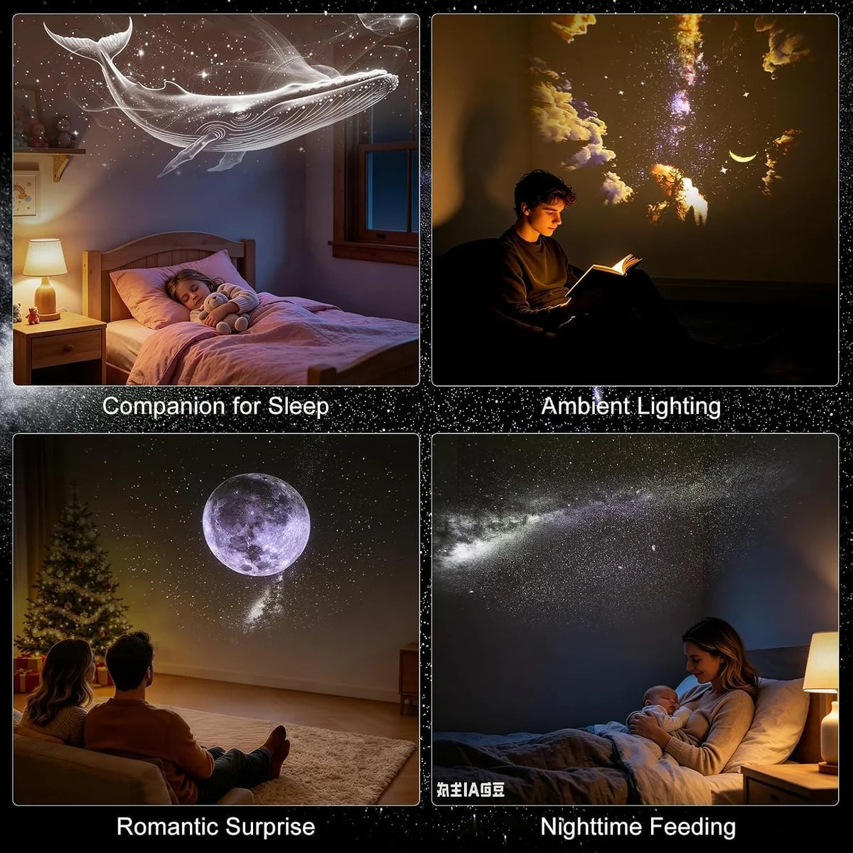 Mini USB Starry Sky Projection Lamp – Decorative Night Light with Pattern Slides