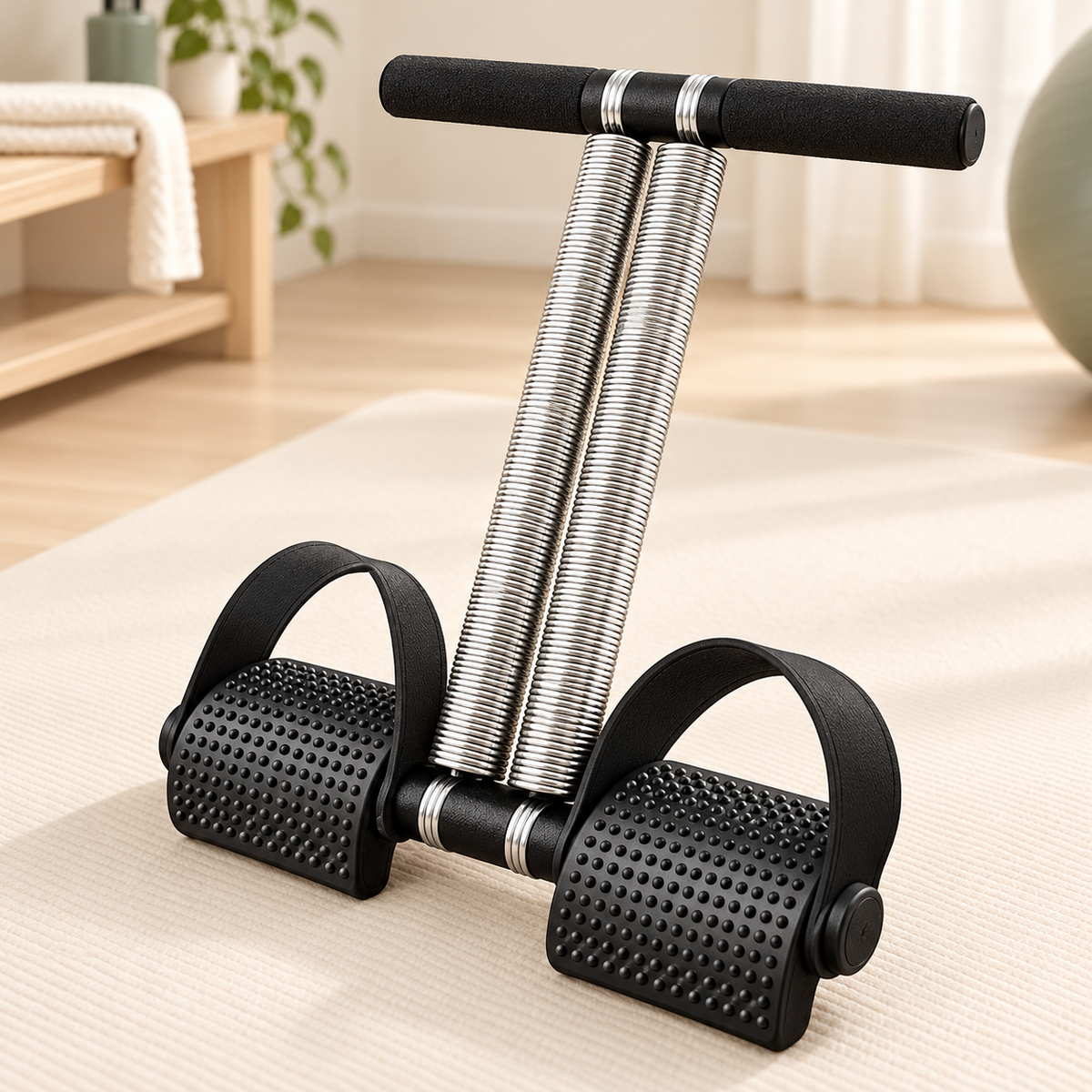 Tummy Trimmer Resistance Exerciser – Portable Steel-Coil Workout Tool