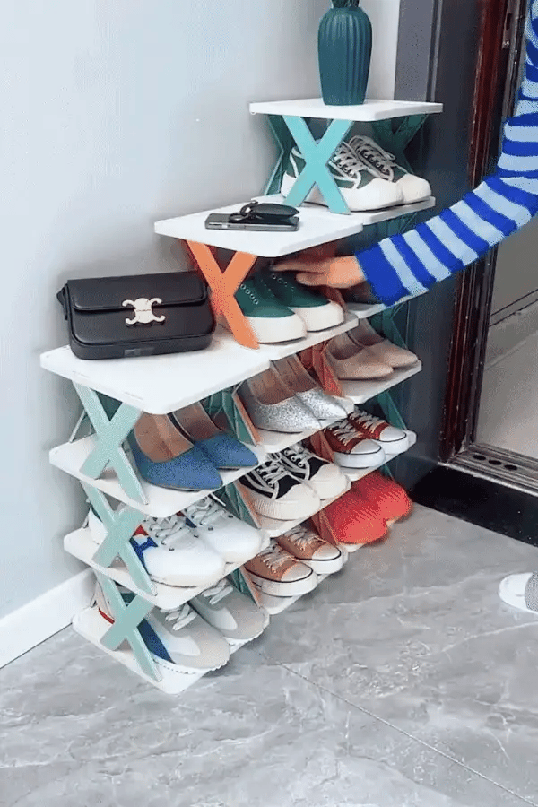 6-Tier Multifunctional Storage Rack – Stackable Shoe Organizer