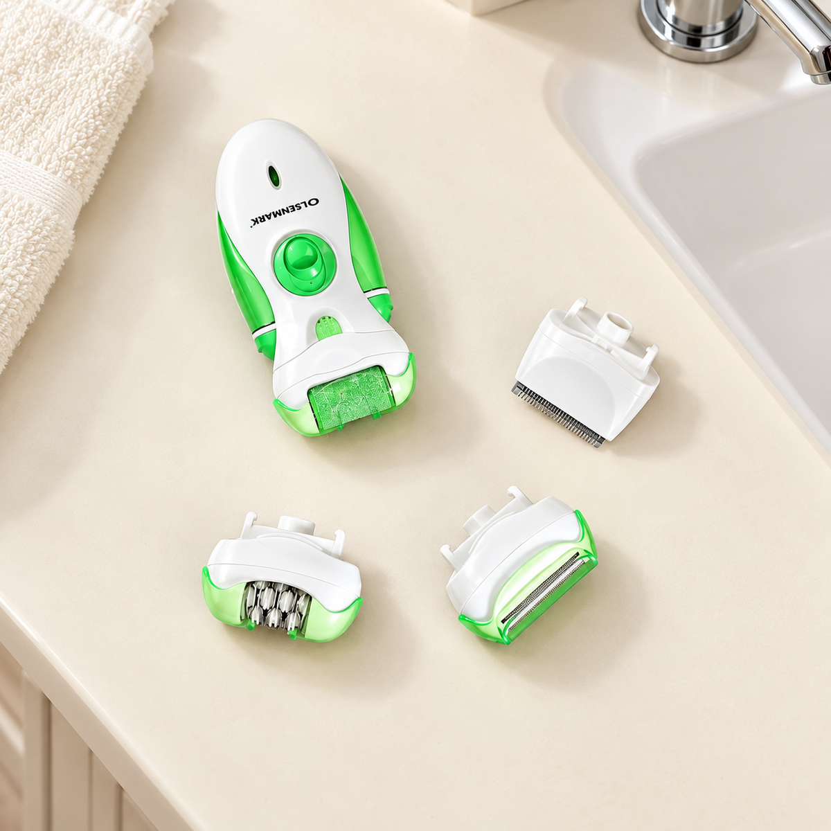 4-in-1 Rechargeable Lady Epilator – Shaver, Trimmer & Massager Kit