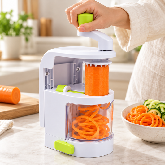 Universal Vegetable Spiralizer with Container – 3 Cutting Styles