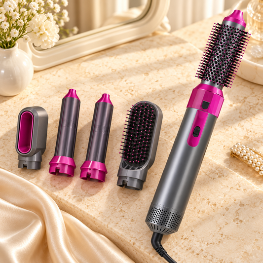 5-in-1 Hot Air Brush 1000W – Hair Dryer & Styling Set