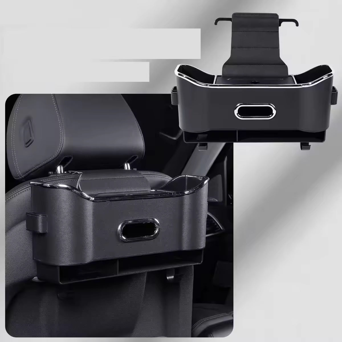 Multi-Functional Car Back Seat Organizer with Tissue Holder & Bag Hooks