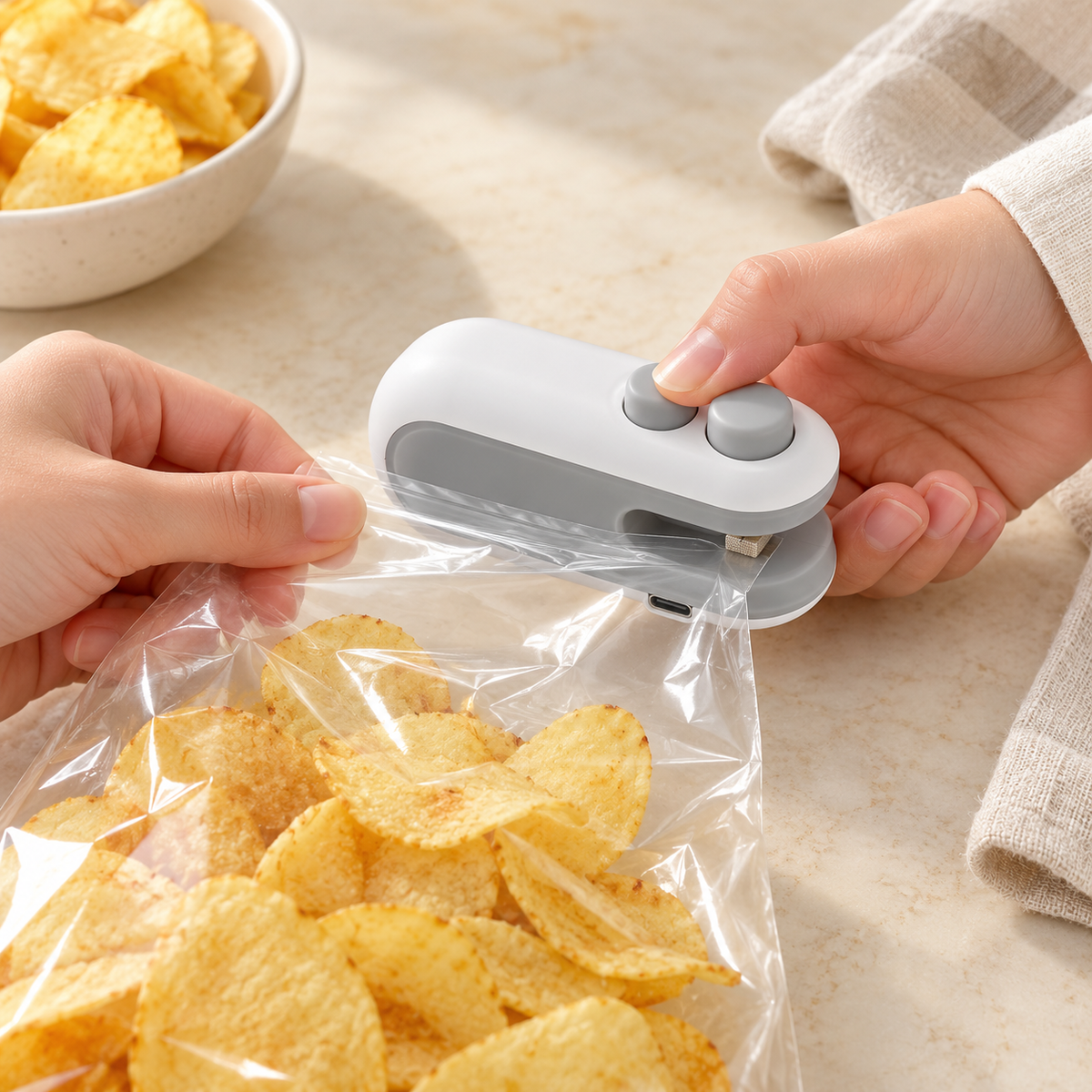 Portable Mini Bag Sealing Machine – USB Rechargeable Heat Sealer