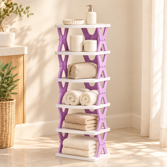 6-Tier Multifunctional Storage Rack – Stackable Shoe Organizer