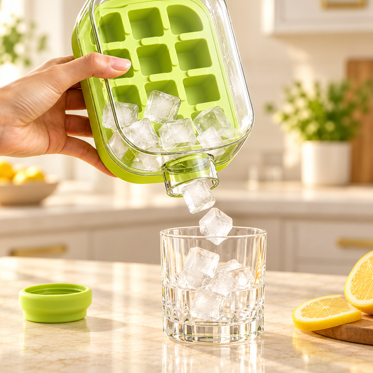 2-in-1 Ice Cube Maker Water Bottle – 500ml Portable Ice Tray