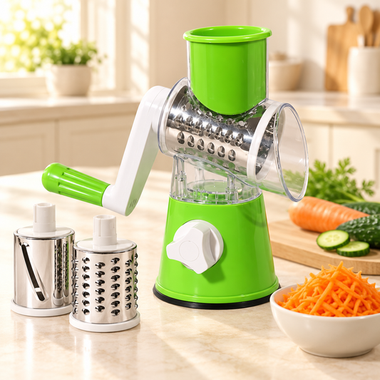 Tabletop Rotary Drum Grater – Cheese & Vegetable Slicer