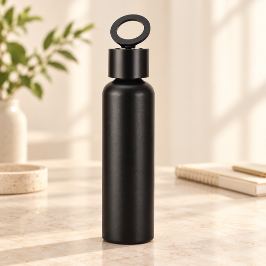 Vacuum Insulated Stainless Steel Water Bottle with Phone Holder Lid