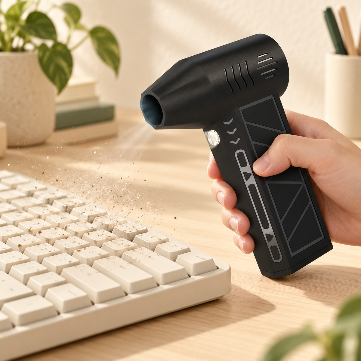 Mini Jet Fan Blower – USB Rechargeable Air Duster with LED Light