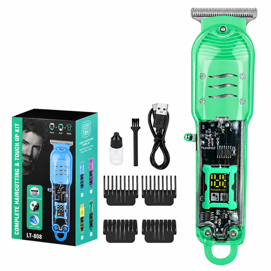 Rechargeable Hair Clipper & Beard Trimmer Kit – LT-808 with LED Display