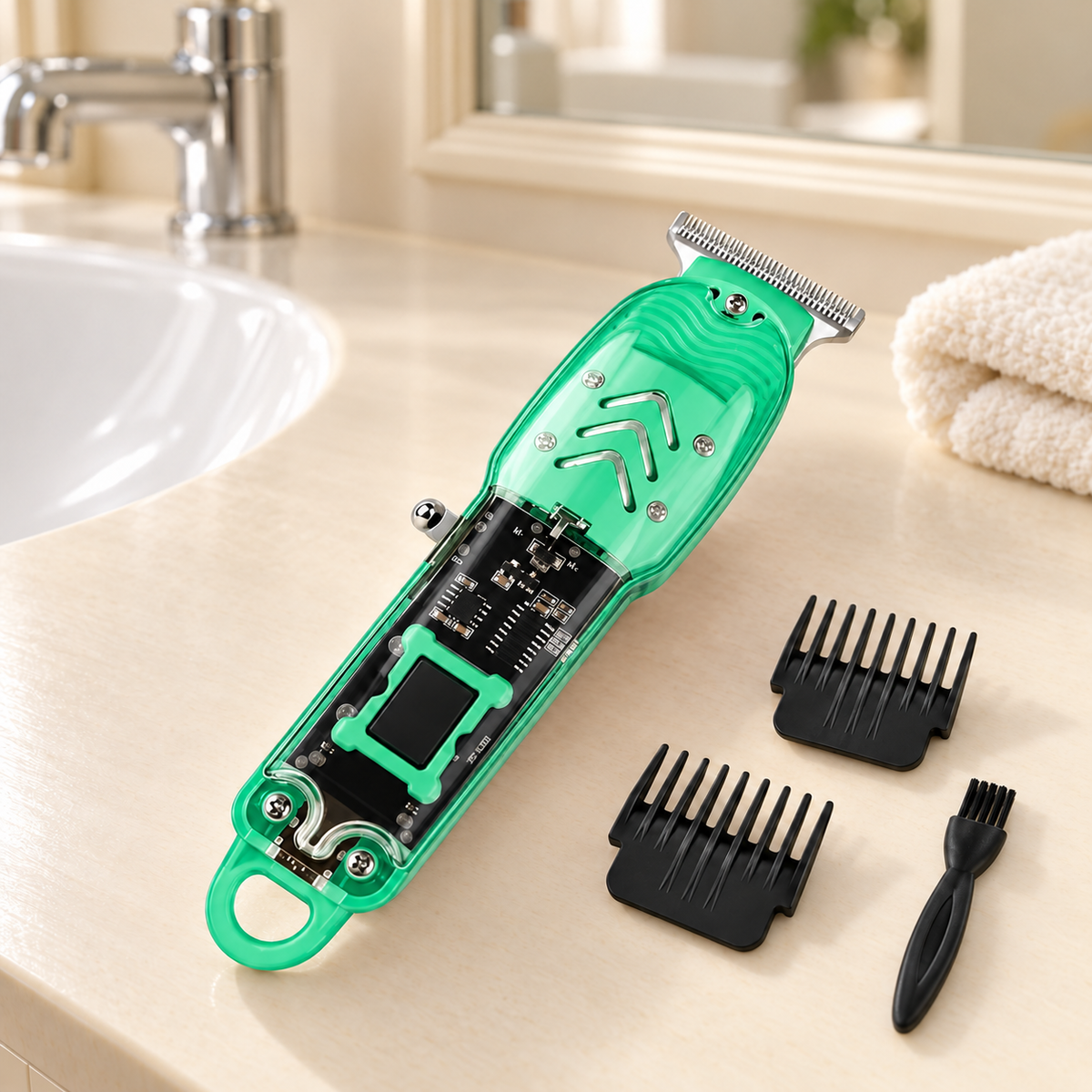 Rechargeable Hair Clipper & Beard Trimmer Kit – LT-808 with LED Display