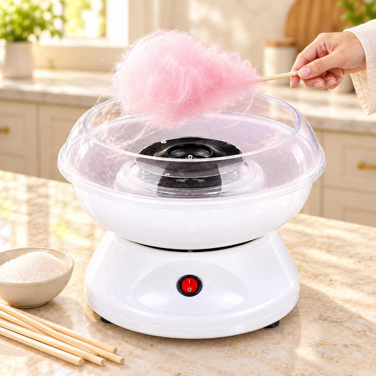 Cloud Mini Electric Cotton Candy Maker with Removable Bowl