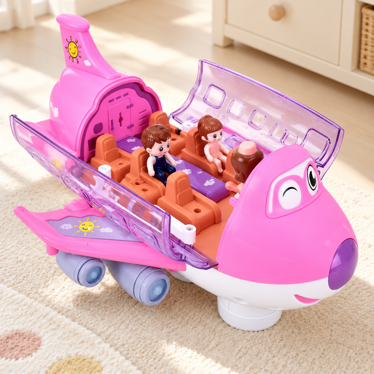 Rotating Electric Airplane Toy – 360° Movement, Lights & Sounds