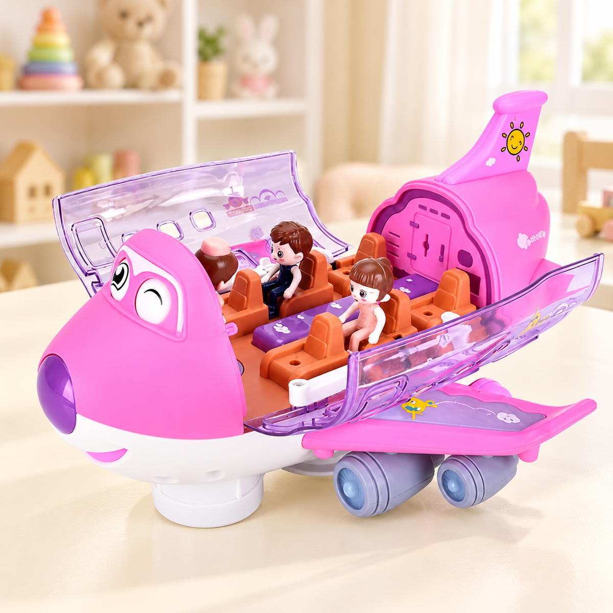 Rotating Electric Airplane Toy – 360° Movement, Lights & Sounds